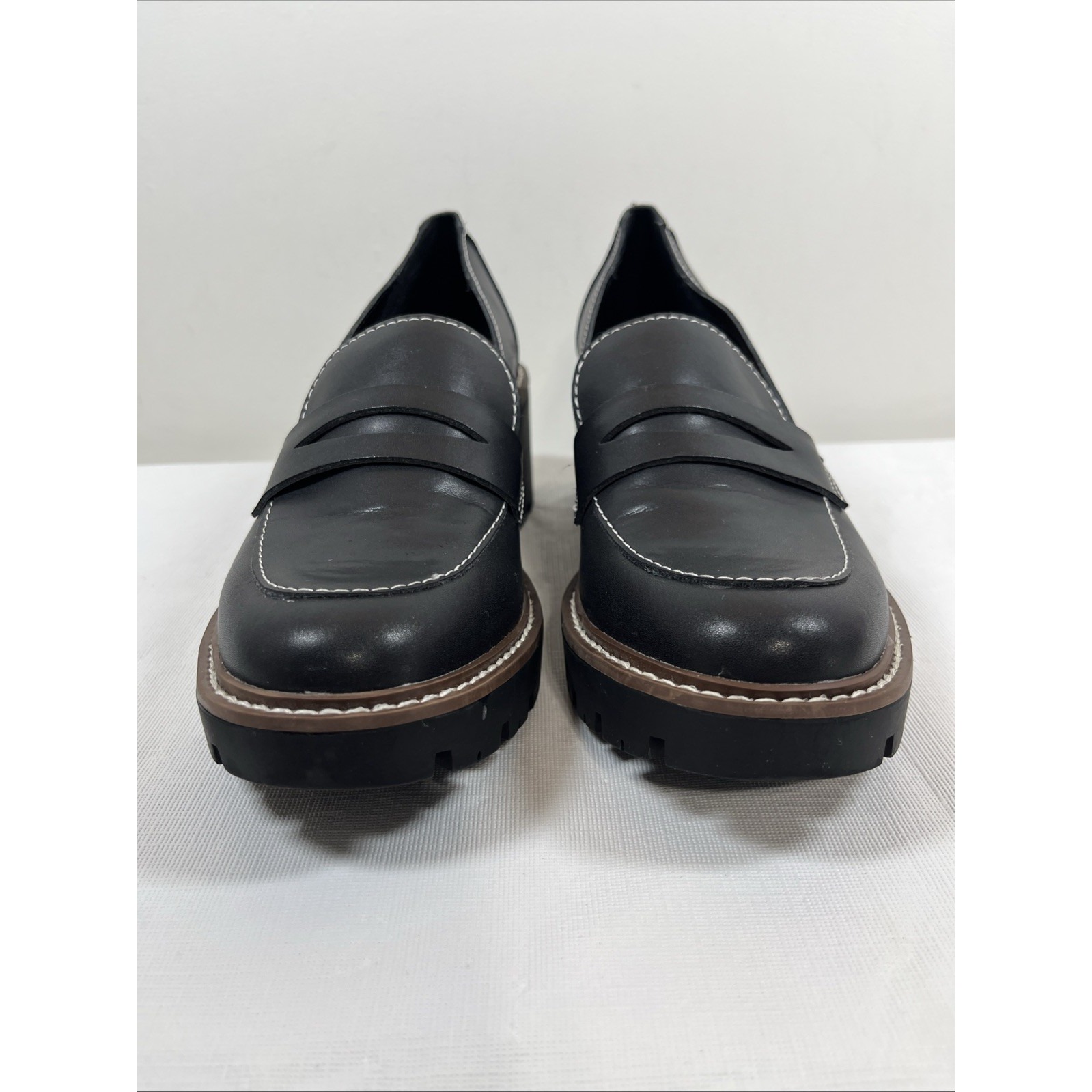 Blondo Dulce Womens 8.5m Waterproof Loafers Black Leather Chunky Platform Y2k — image 2 of 8